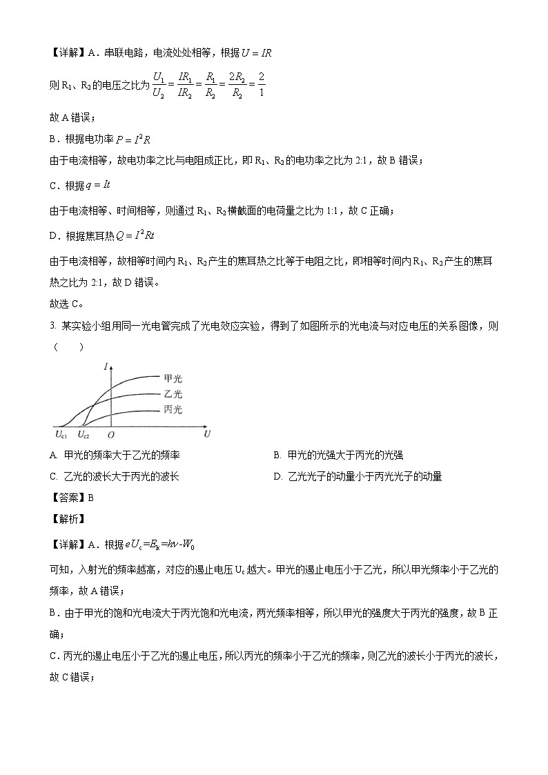 2025届江苏省南通市如皋市高三下学期适应性考试（三）物理试卷（解析版）第2页