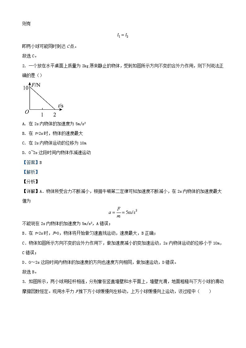 重庆市2024_2025学年高三物理上学期开学试题含解析第2页