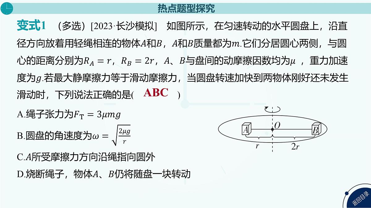 2025年高中物理复习配套课件 专题七 圆周运动的临界问题第7页