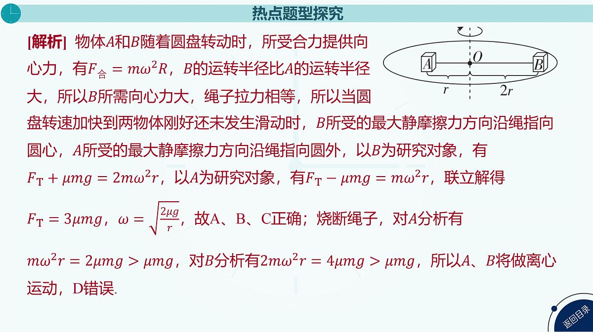 2025年高中物理复习配套课件 专题七 圆周运动的临界问题第8页