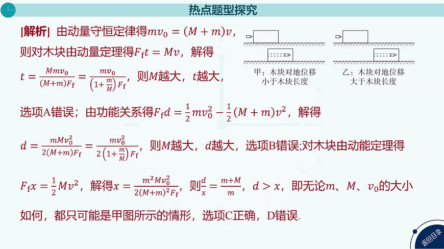 2025年高中物理复习配套课件 专题九 “子弹打木块”模型和“滑块—木板”模型第6页