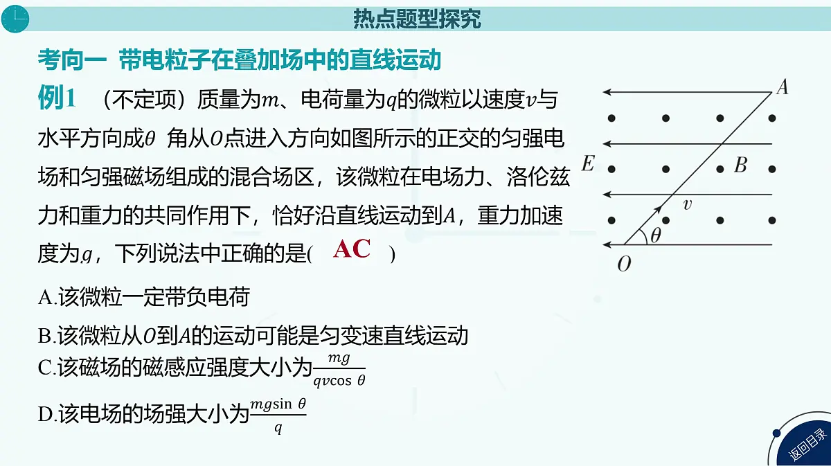 2025年高中物理复习配套课件 专题二十 带电粒子在叠加场中的运动第4页