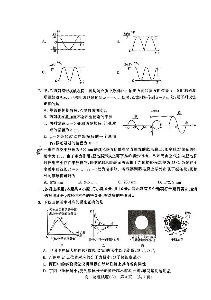 山东省名校考试联盟2024-2025学年高二下学期期中考试物理（A）试题（PDF版附答案）第3页