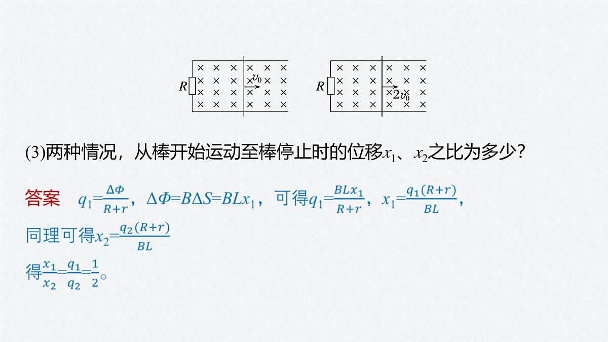 2024-2025学年物理教科版（2019）选择性必修第二册 第二章 电磁感应及其应用 专题强化11 电磁感应中的动量问题 课件第7页