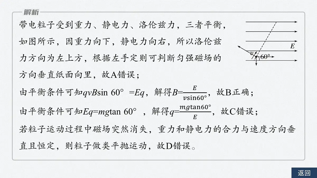 2024-2025学年物理教科版（2019）选择性必修第二册 第一章 磁场对电流的作用 专题强化6 带电粒子在叠加场中的运动 课件第8页