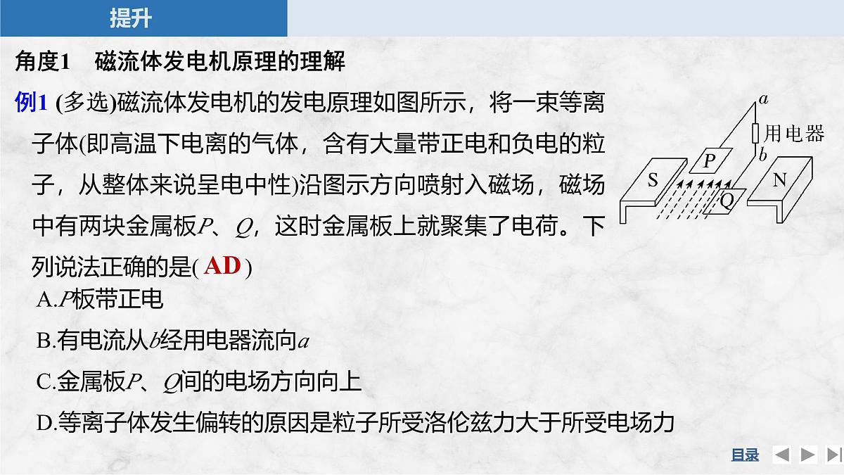 2024-2025学年物理教科版（2019）选择性必修第二册 第1章 磁场对电流的作用 专题提升二 洛伦兹力与现代科技 课件第7页