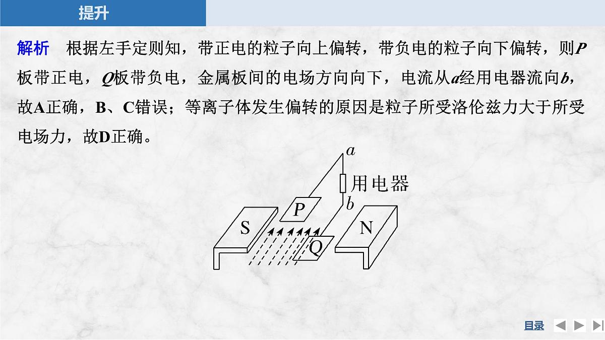 2024-2025学年物理教科版（2019）选择性必修第二册 第1章 磁场对电流的作用 专题提升二 洛伦兹力与现代科技 课件第8页