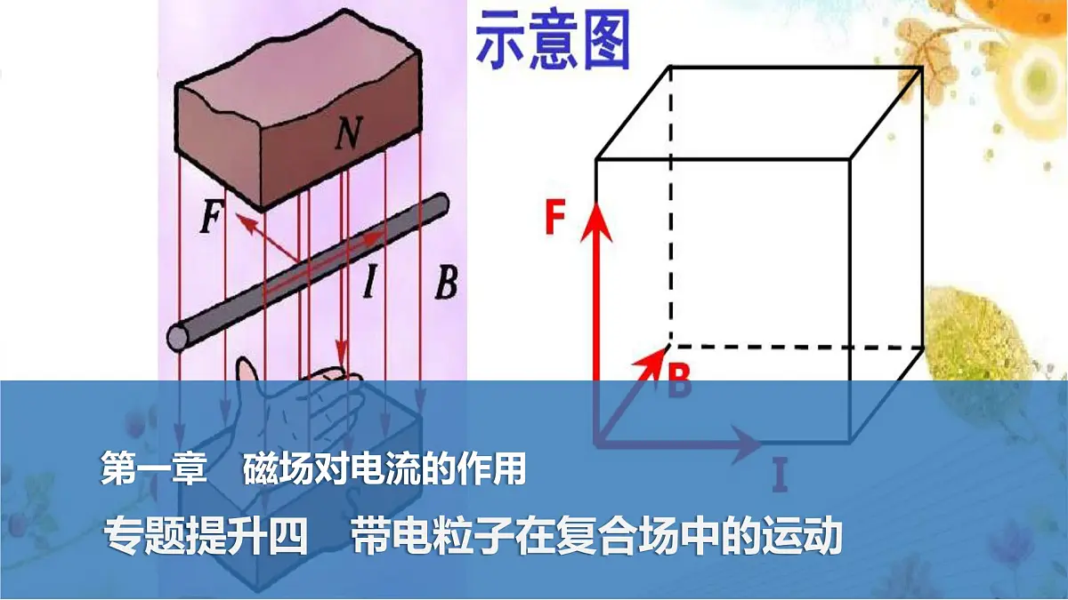 2024-2025学年物理教科版（2019）选择性必修第二册 第1章 磁场对电流的作用 专题提升四 带电粒子在复合场中的运动 课件第1页