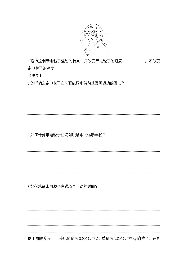 2024-2025学年物理教科版（2019）选择性必修第二册 1.4洛伦兹力的应用 学案第2页