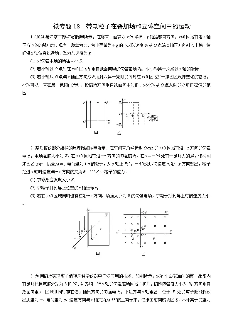 微专题18　带电粒子在叠加场和立体空间中的运动第1页