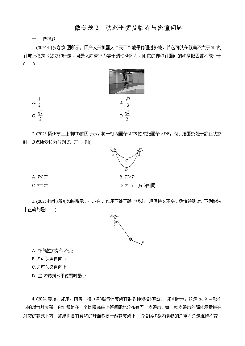 微专题2　动态平衡及临界与极值问题第1页