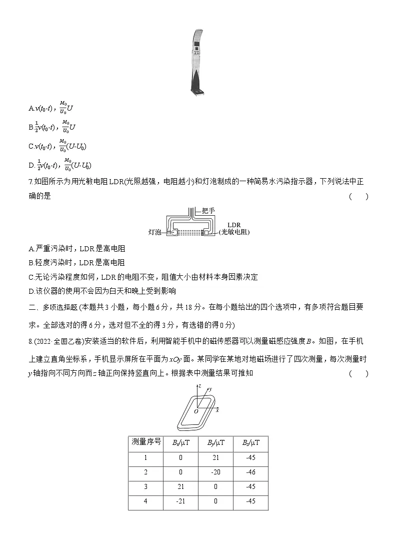 2024-2025学年物理教科版（2019）选择性必修第二册 第四章 电磁振荡与电磁波 第五章 传感器 章末检测试卷(含解析)第3页