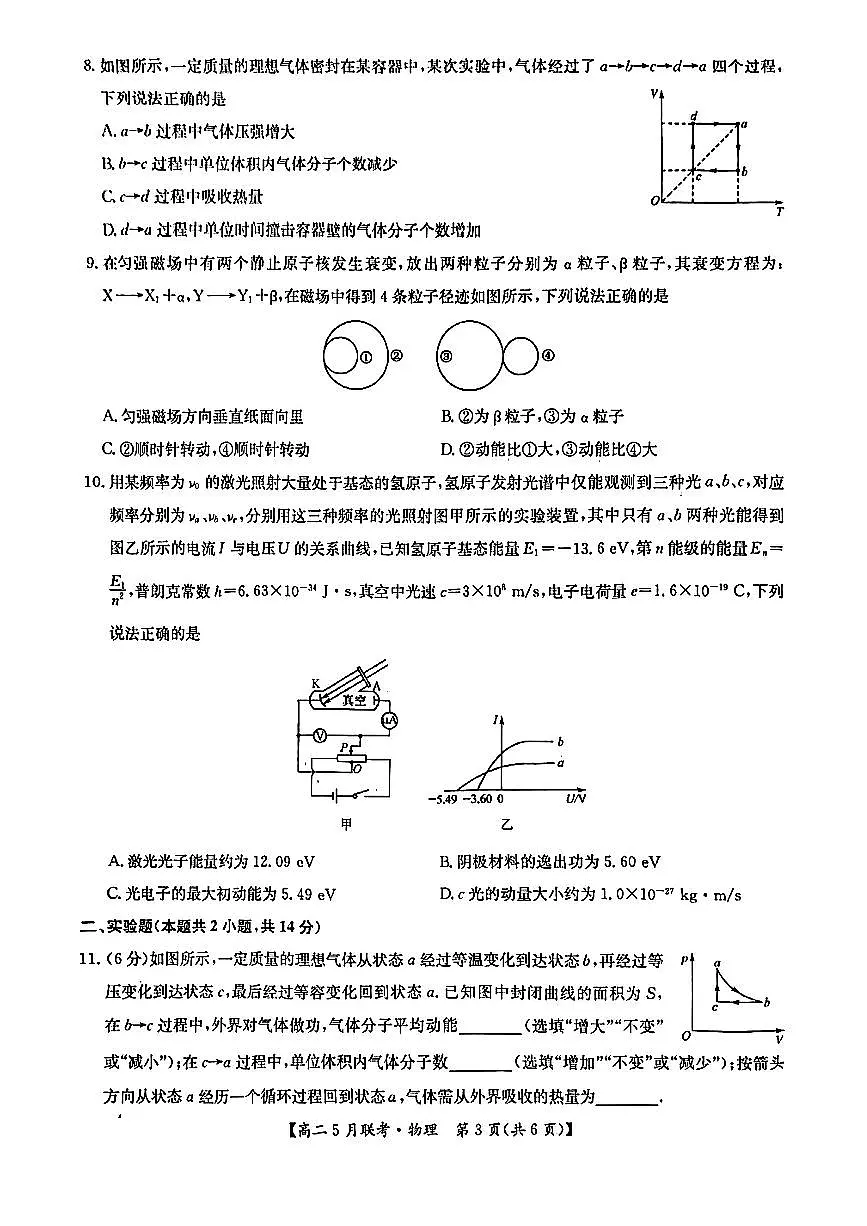 河南省洛阳市强基联盟2024-2025学年高二下学期5月联考物理试题（PDF版附解析）第3页