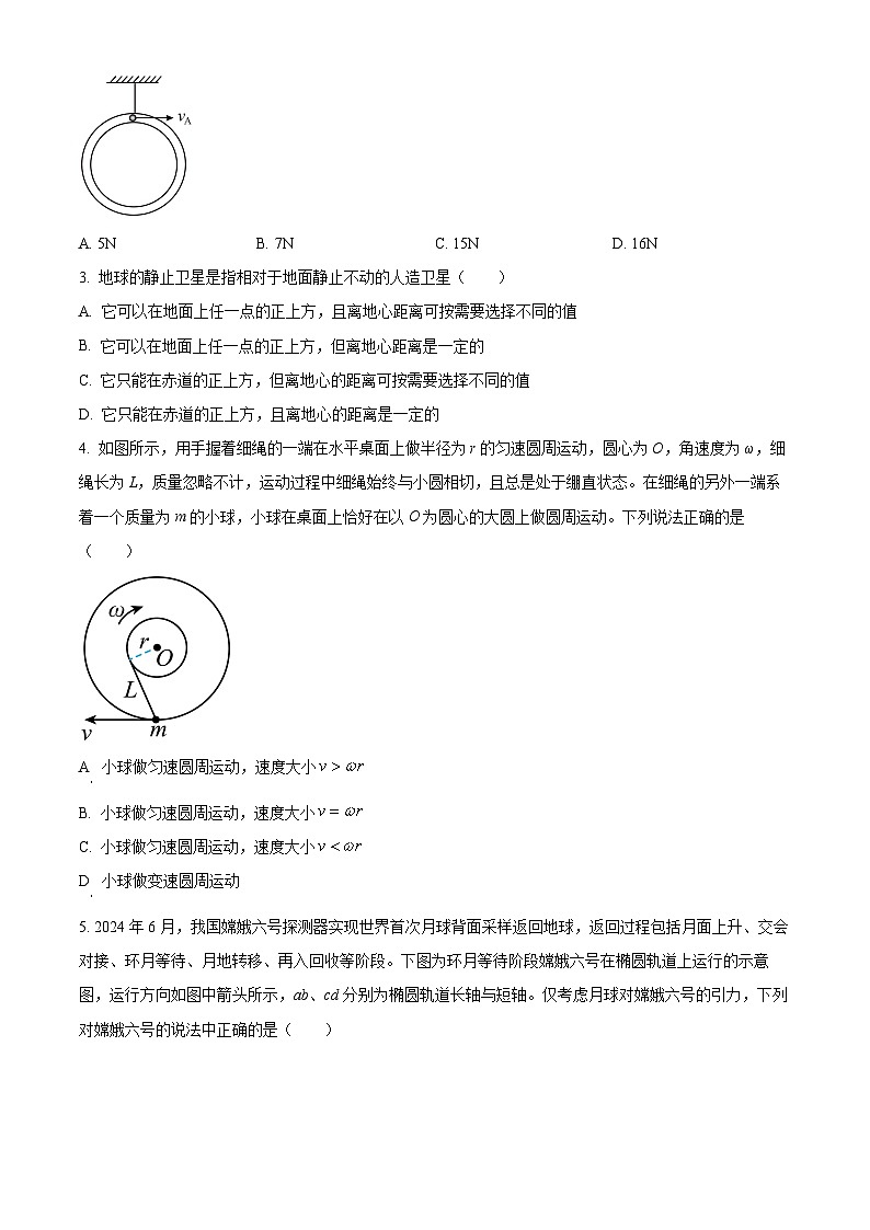 云南省普洱市2024-2025学年高一下学期期中统一检测物理试题第2页