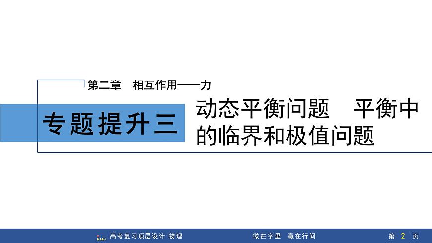 专题提升三　动态平衡问题　平衡中的临界和极值问题第2页