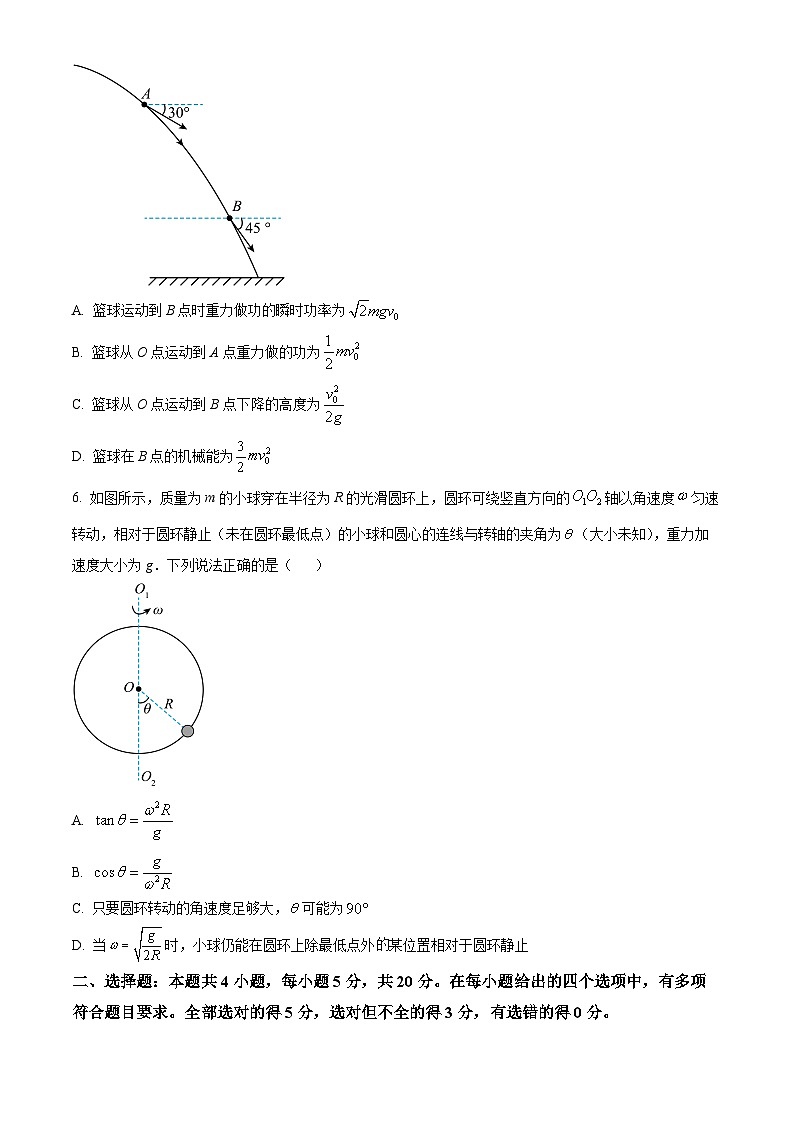 精品解析：湖南省衡阳市祁东县2023-2024学年高一下学期7月期末物理试题（原卷版）第3页
