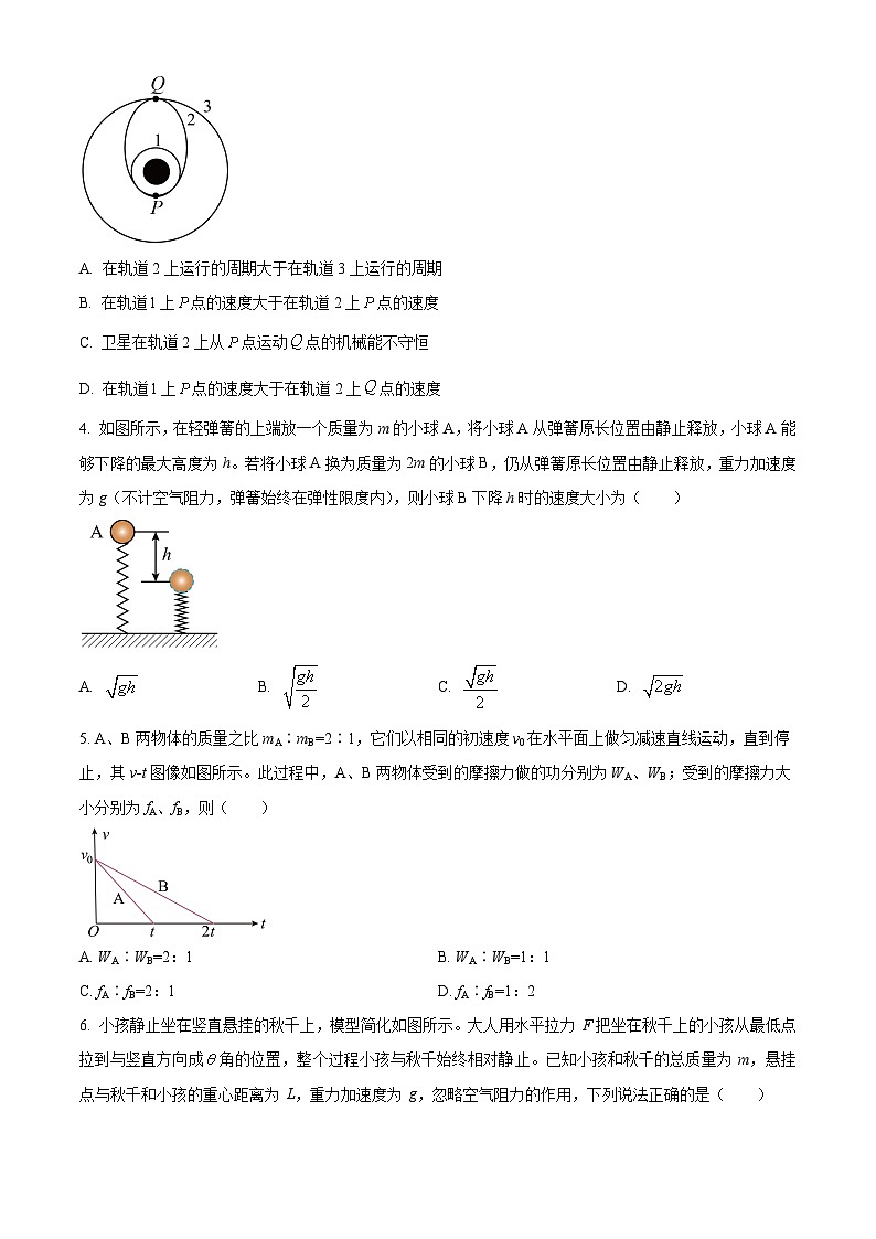 精品解析：湖南省邵阳市第二中学2023-2024学年高一下学期6月期末考试物理试题（原卷版）第2页