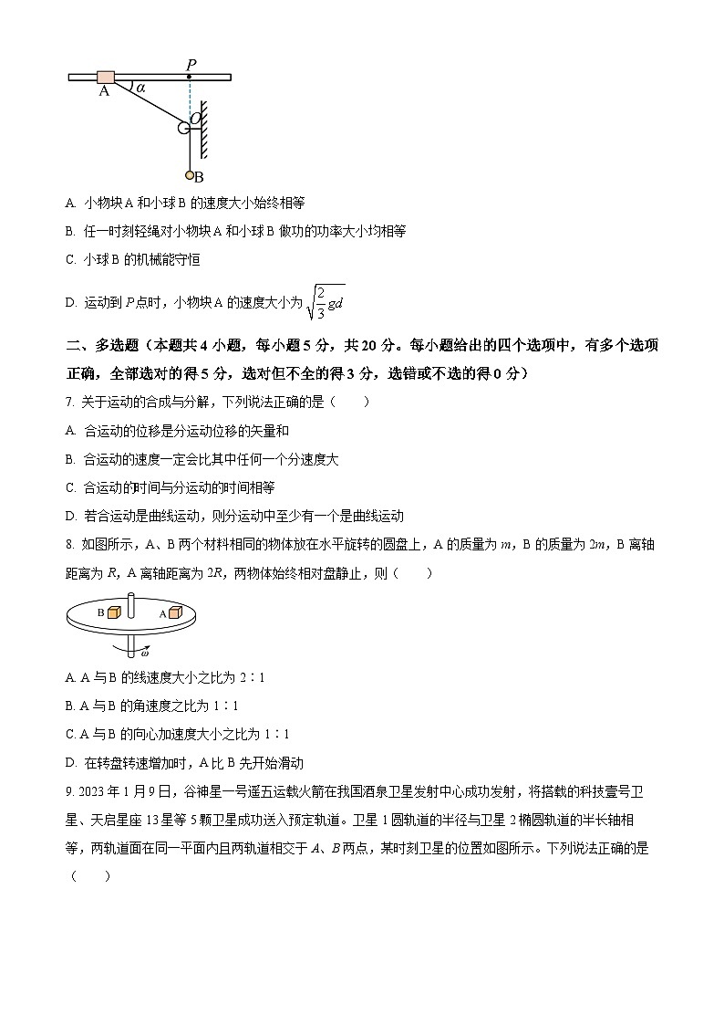 精品解析：湖南省邵阳市邵东市2023-2024学年高一下学期期末考试物理试题（原卷版）第3页