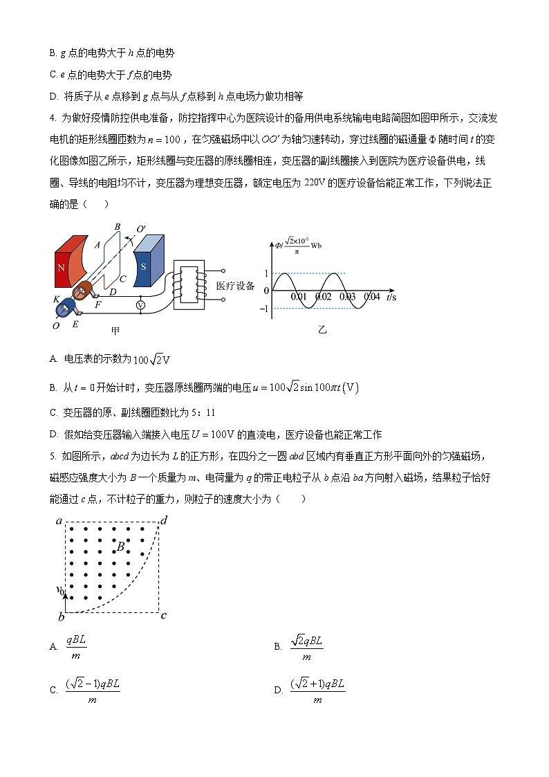 精品解析：湖南省岳阳市湘阴县第二中学2023-2024学年高二下学期期末仿真物理试卷（原卷版）第2页