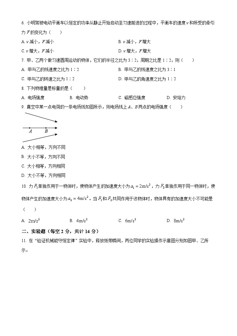 精品解析：湖南省邵阳市海谊中学2023-2024学年高二下学期期末考试物理试题（原卷版）第2页