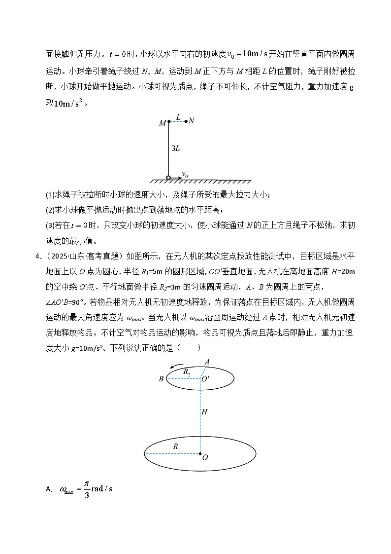 2025年高考物理真题分类汇编：专题04 曲线运动（全国通用）（原卷版）第2页