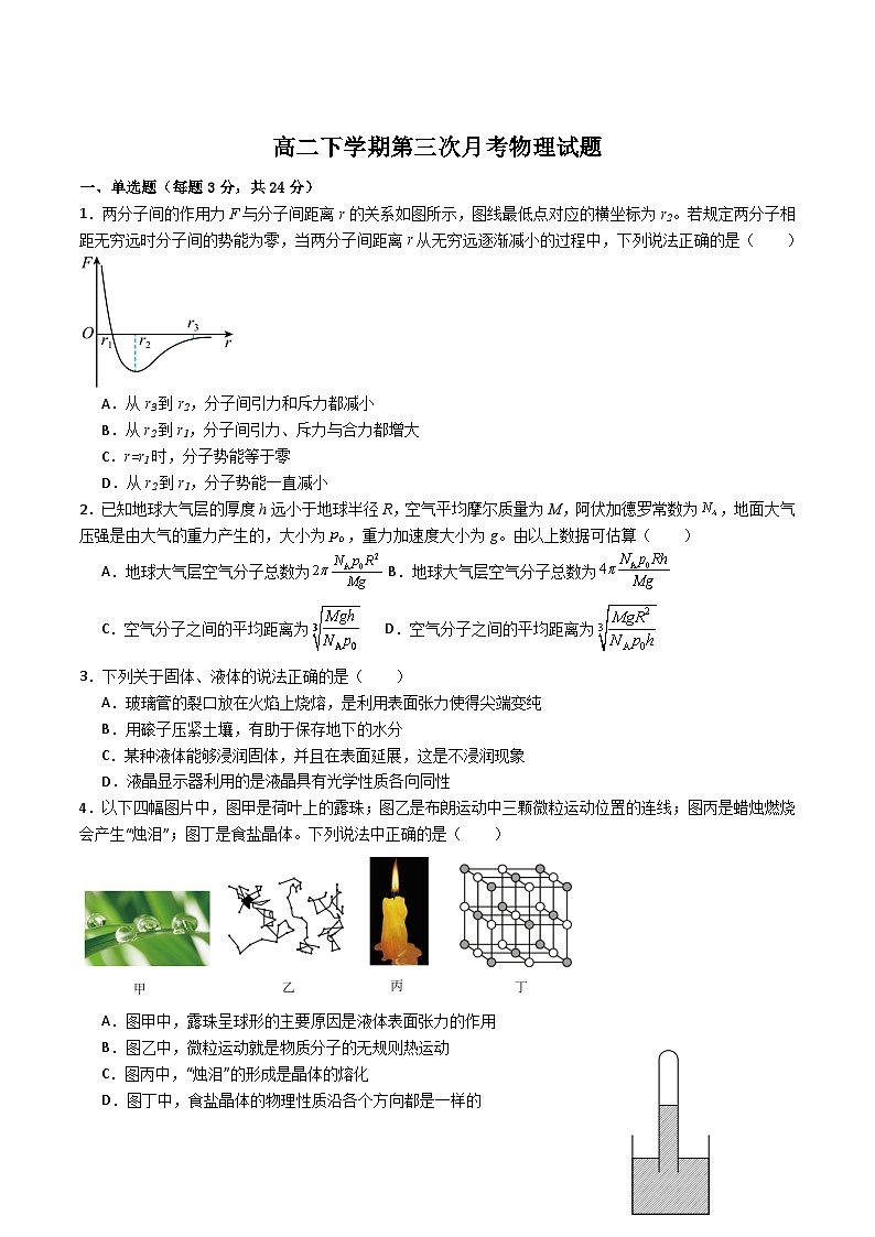 山东省菏泽第一中学2024-2025学年高二下学期第三次月考+物理试卷（含答案）.docx第1页