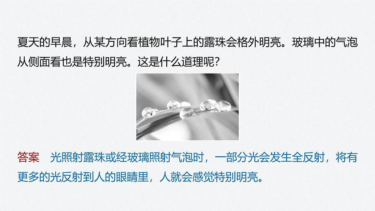 2024-2025学年物理鲁科版（2019）选择性必修第一册 4.3光的全反射 4.4光导纤维及其应用 课件第5页
