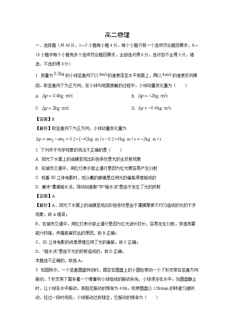 【物理】山西省临汾市部分学校2024-2025学年高二下学期第一次月考试题（解析版）第1页