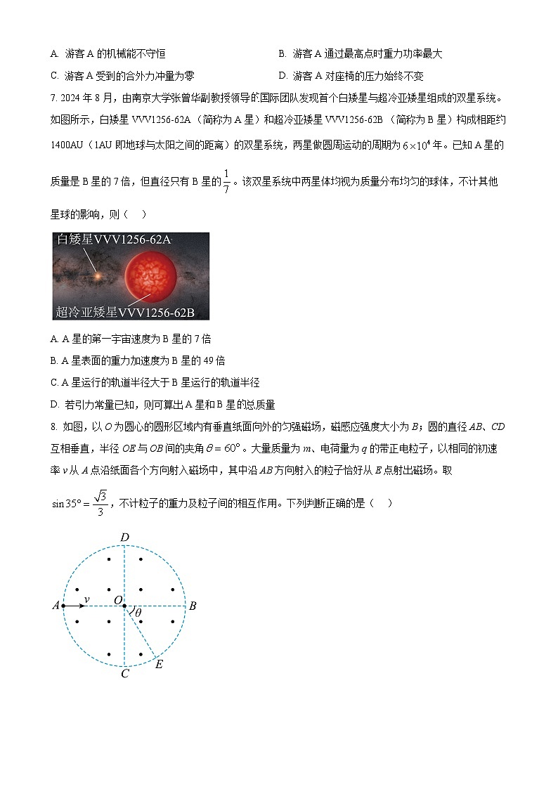福建省漳州市2024-2025学年高三上学期毕业班第二次教学质量检测（期末）物理试题  Word版无答案第3页