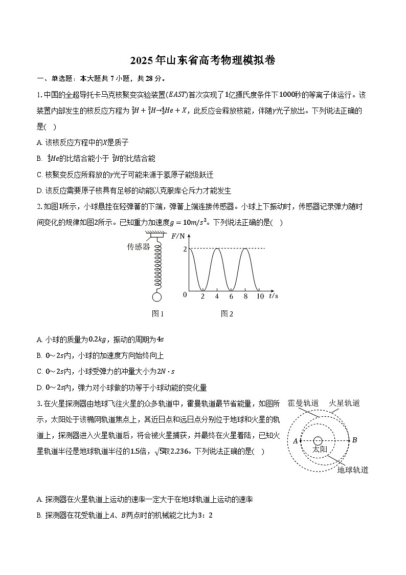 2025年山东省高考物理模拟卷（解析版） (1)第1页