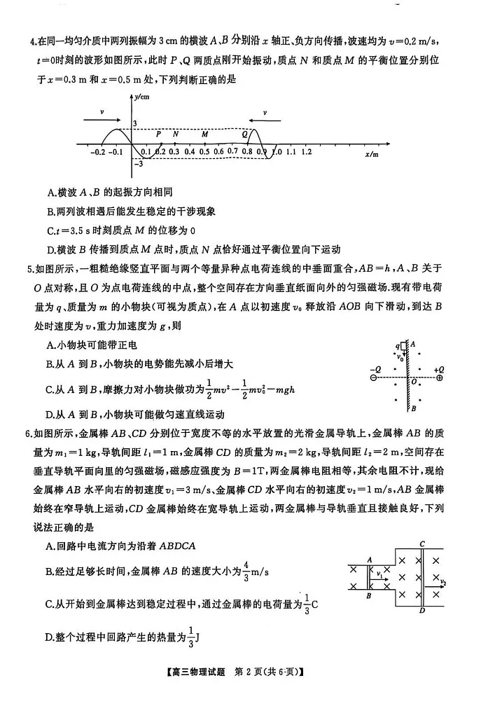 湖南省三湘名校教育联盟五市十校教研教改共同体2025届高三下学期2月入学大联考-物理试题（含答案）第2页
