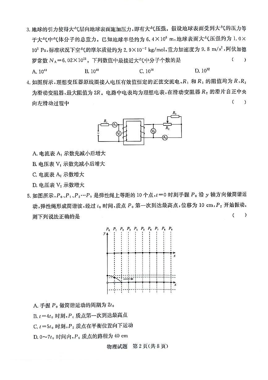 河南省部分示范性高中2023-2024学年高二下学期5月联考物理试卷第2页
