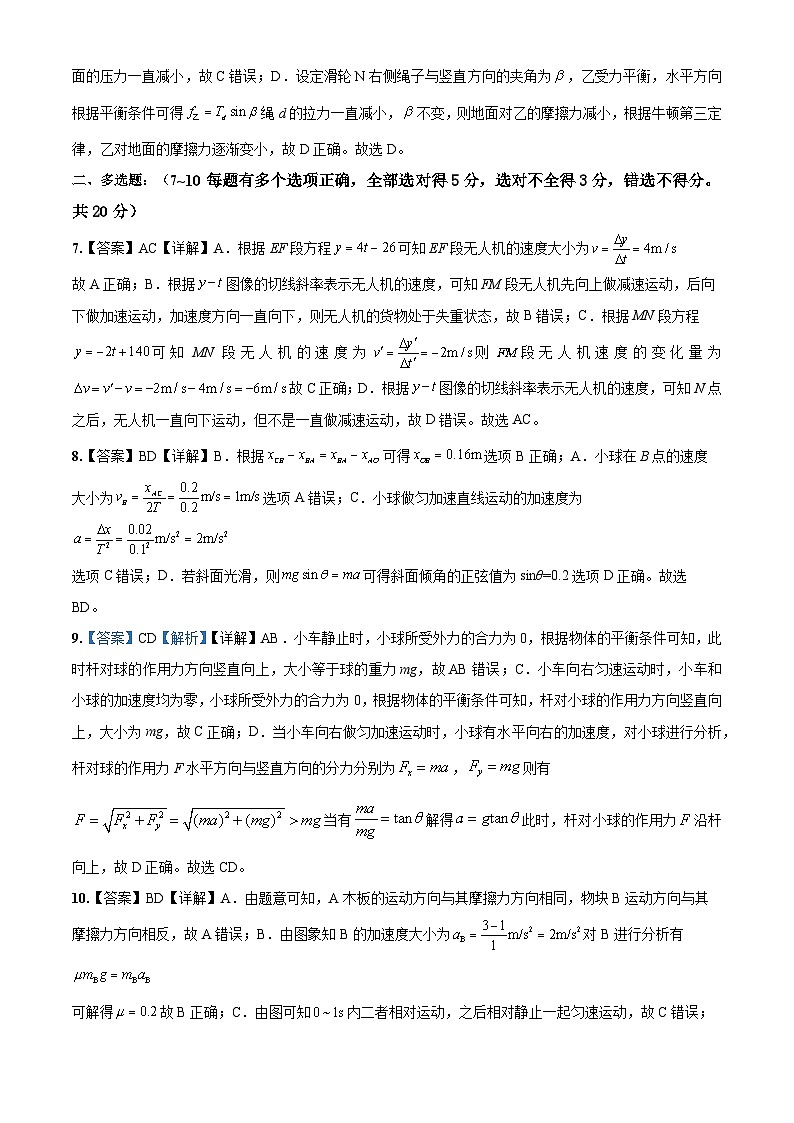 2024上学期高一入学考试物理试卷（答案）第2页