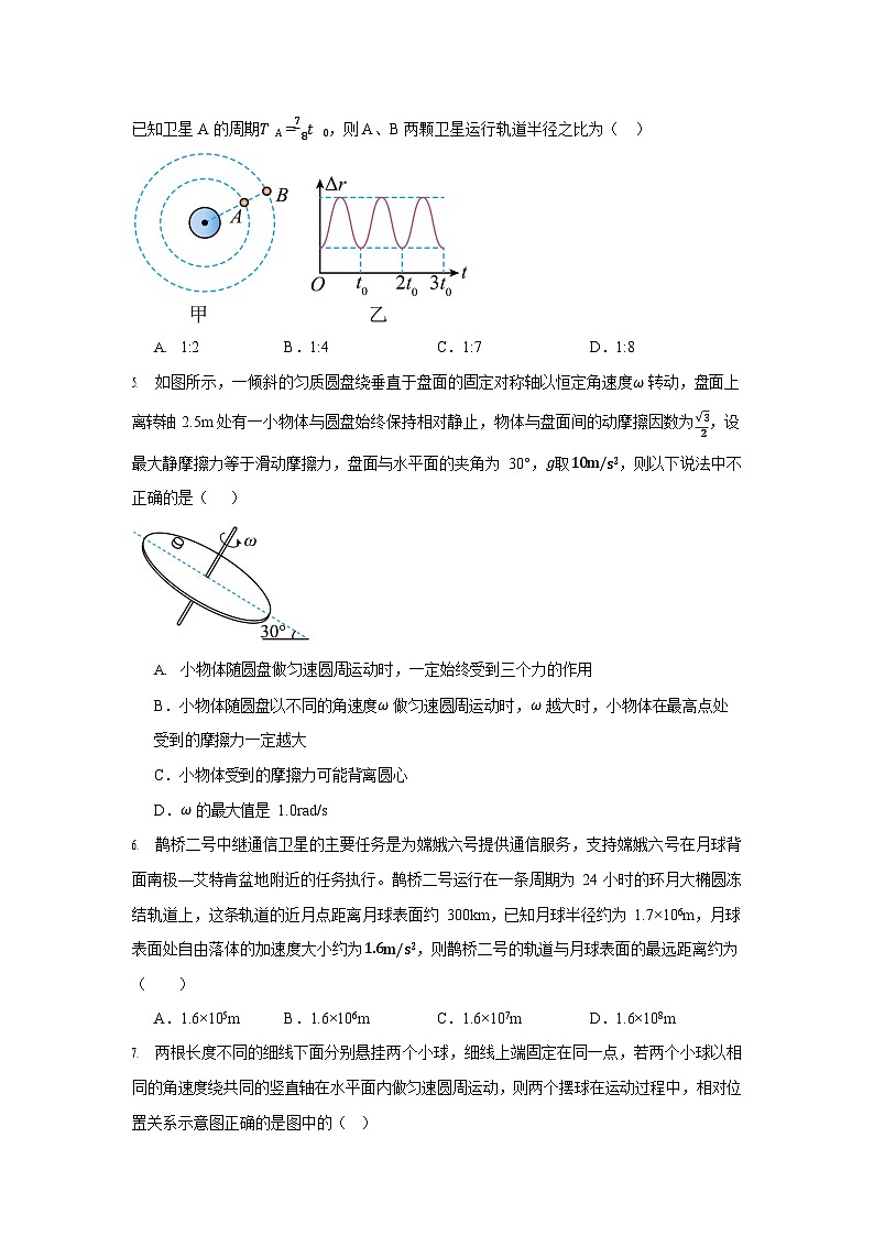 宁夏石嘴山市第一中学2024-2025学年高一下学期6月月考物理试卷第2页