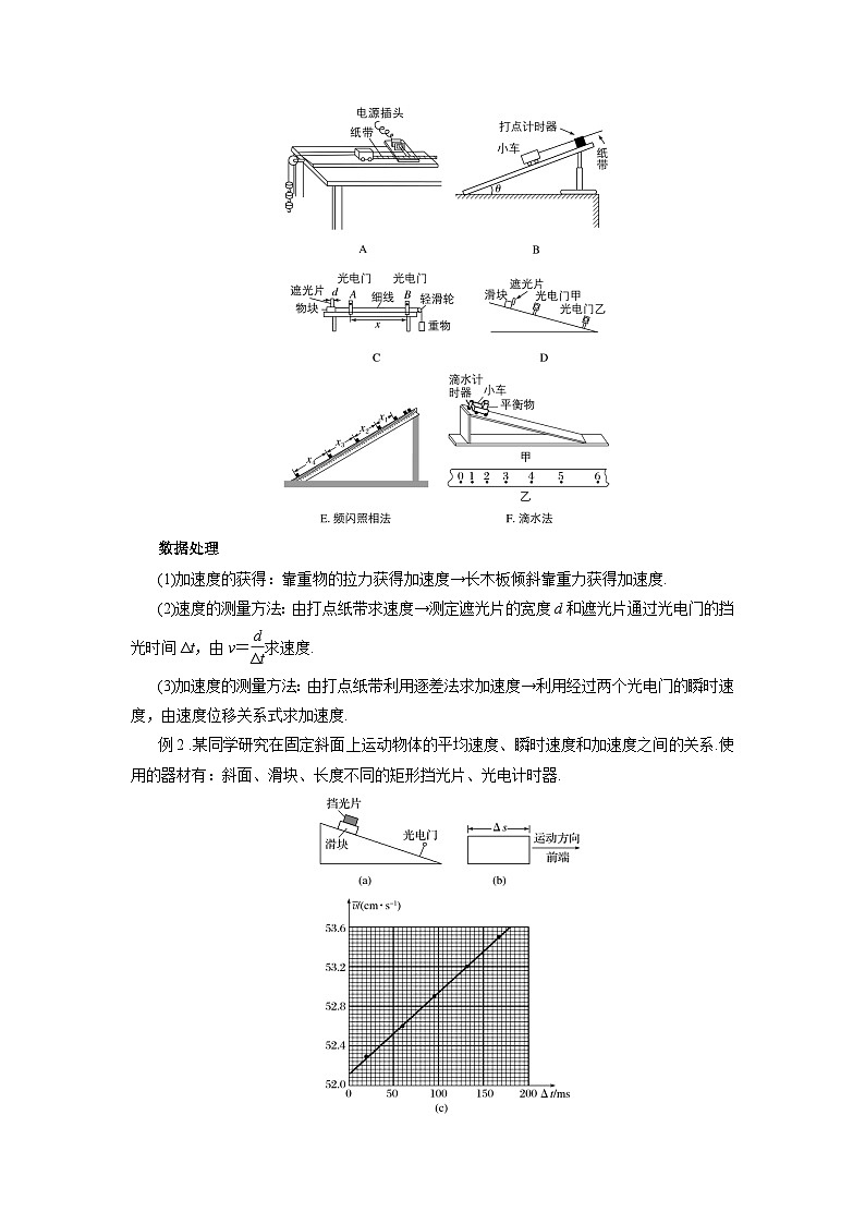 实验专题1.2研究匀变速直线运动改进实验导学案 高中物理人教版（2019）必修第一册 有答案第3页