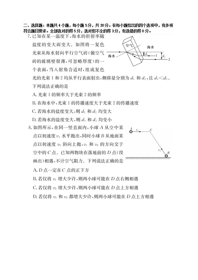 湖南省佩佩教育2025届2月高三开学联考物理试题（含答案）第3页