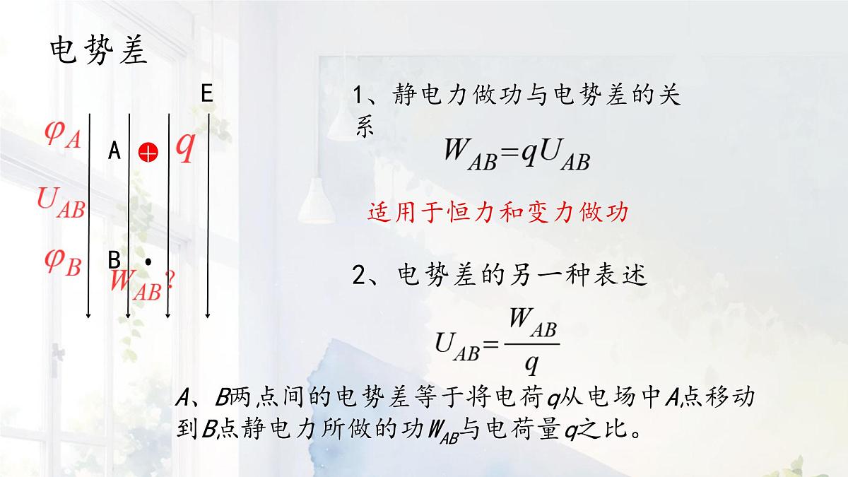 高中 物理 人教版 (2019) 必修 第三册10.2 电势差 课件第8页