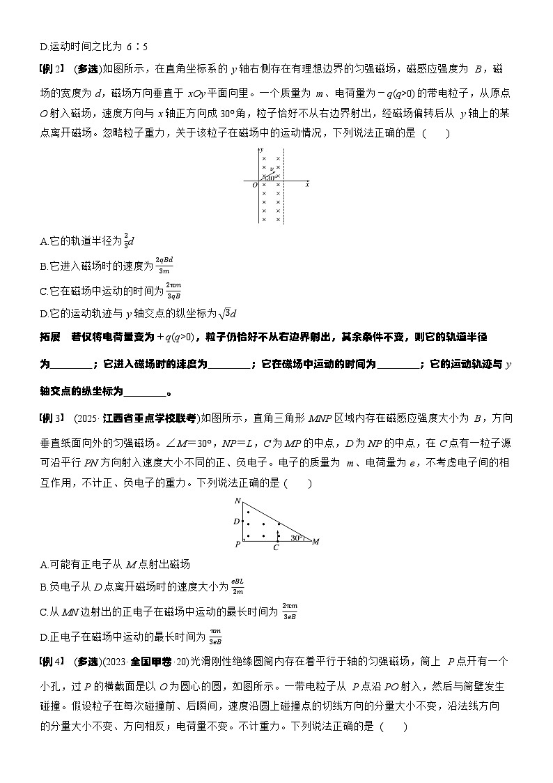 2026高考物理大一轮复习-第一十一章 第59课时 专题强化：带电粒子在有界匀强磁场中的运动-专项训练【含答案】第2页