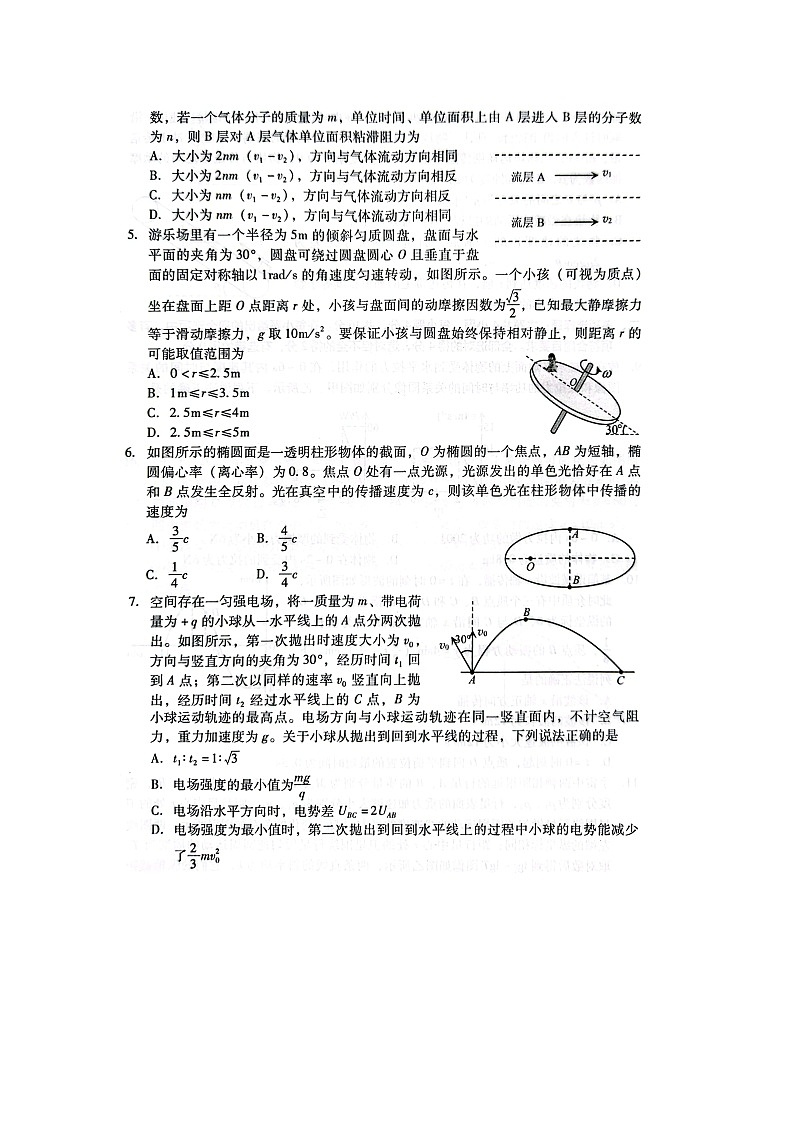 2025届山东省临沂市临沭县高三下第三次高考模拟（图片版）物理试卷第2页