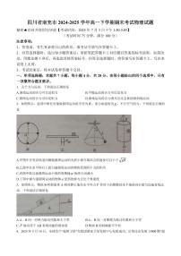 四川南充2024-2025学年高一下学期期末考试物理试题（含答案）