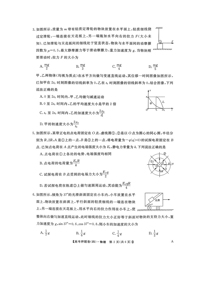 【物理】2025届山西省部分学校高三下学期5月模拟联考（三模）试题（图片版）第2页