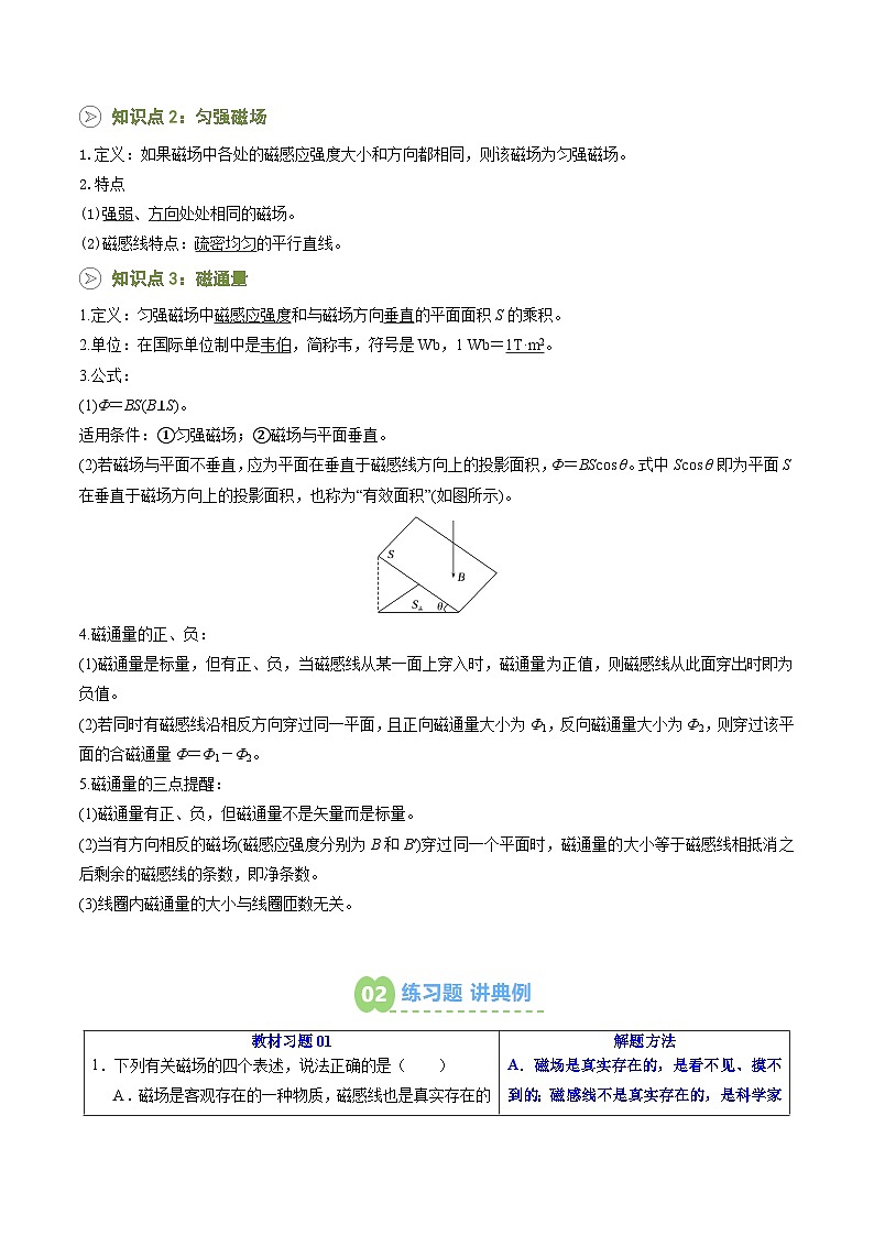 第02讲 磁感应强度 磁通量（预习）（解析版）第2页