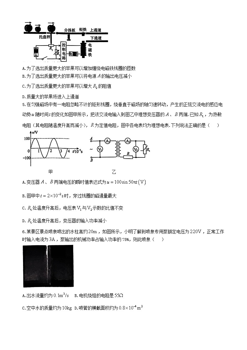 河北省邯郸市部分学校2024_2025学年高三物理上学期11月模拟预测试题含解析第2页