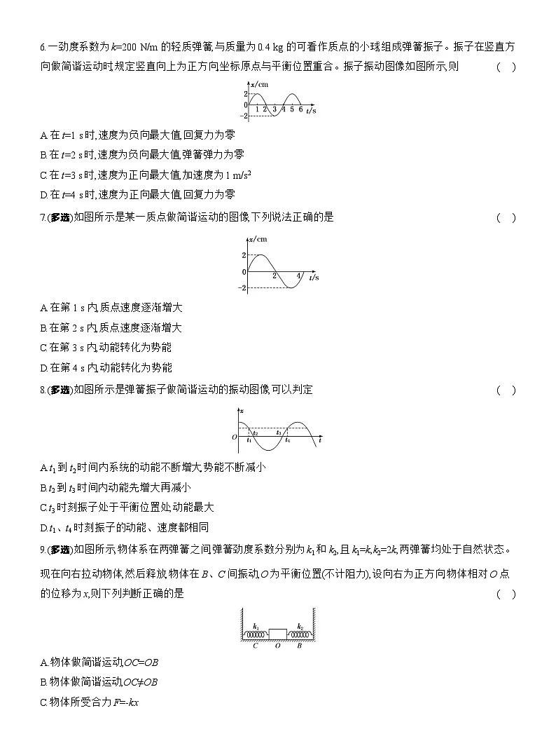 2025-2026学年物理鲁科版（2019）选择性必修第一册 2.2简谐运动的回复力及能量 课时跟踪检测(含解析)第2页