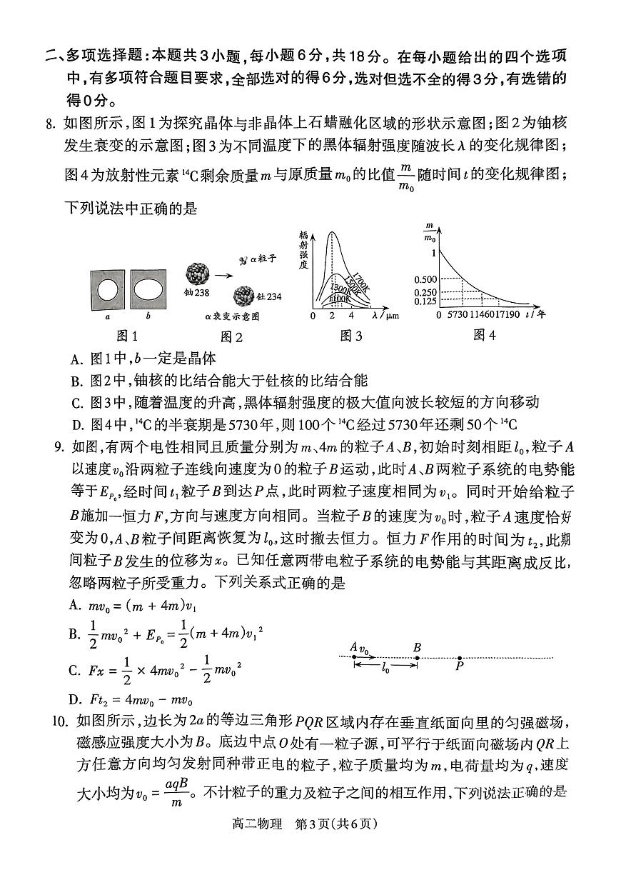 山西省吕梁市2024-2025学年高二下学期期末考试物理试卷（PDF版附解析）第3页