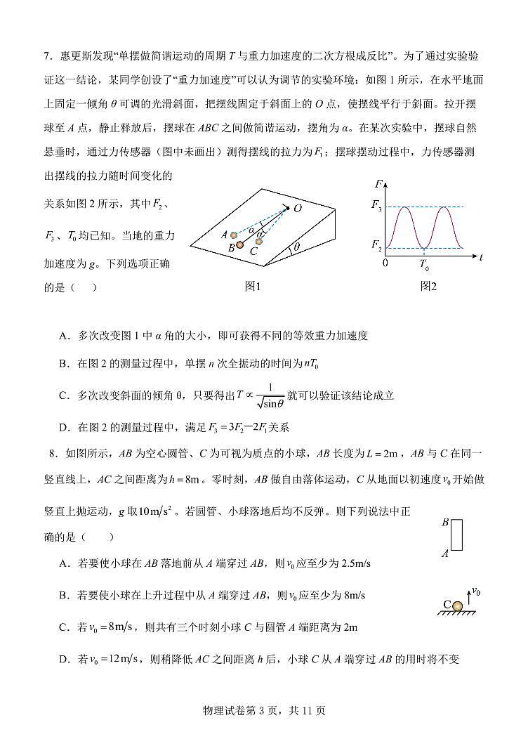 辽宁省沈阳市东北育才学校2024-2025学年高二下学期第二次月考试题 物理 PDF版含答案含答案解析第3页