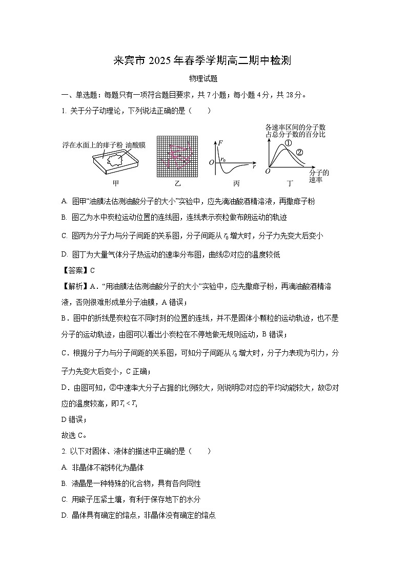 广西壮族自治区来宾市2024-2025学年高二下学期5月期中物理试卷（解析版）第1页