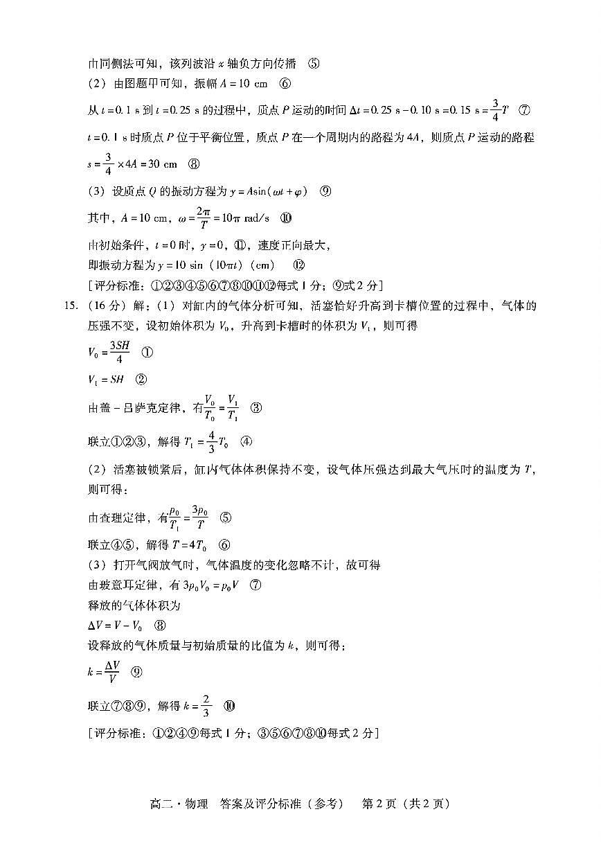 扫描件_答案及评分标准(参考)物理第2页