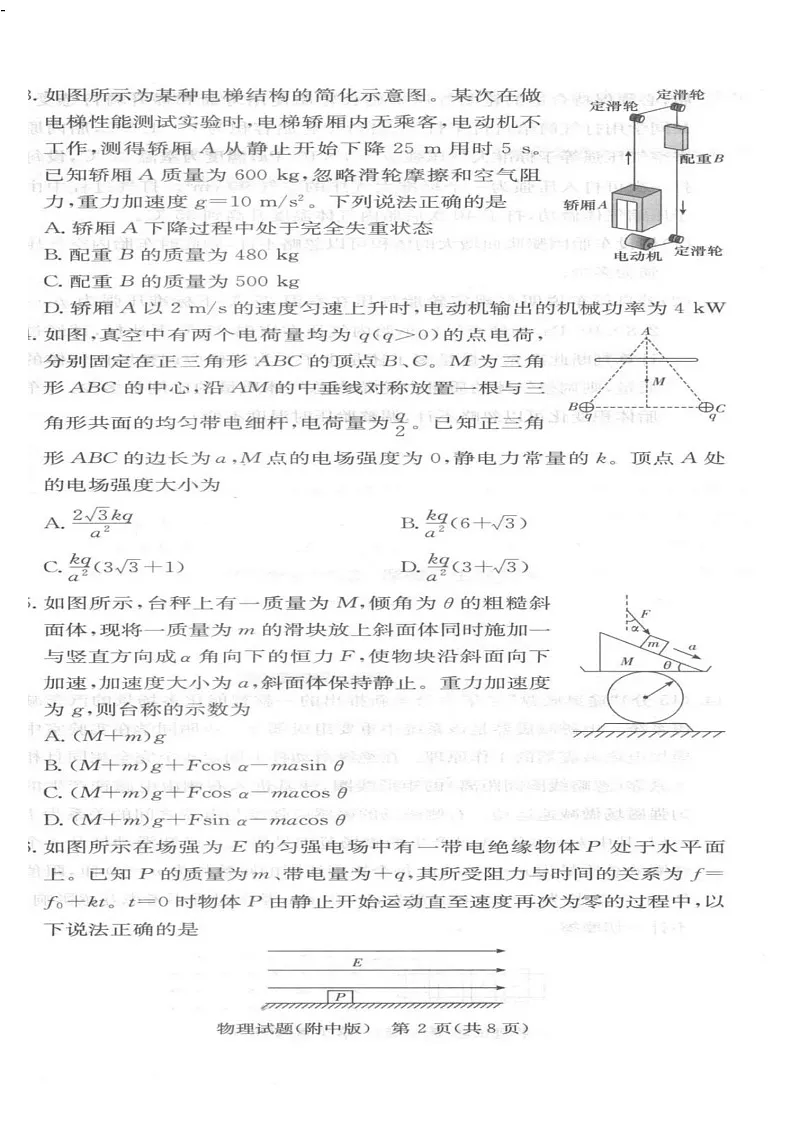 湖南师范大学附属中学2025届高三上学期月考（五）物理（含答案）第2页