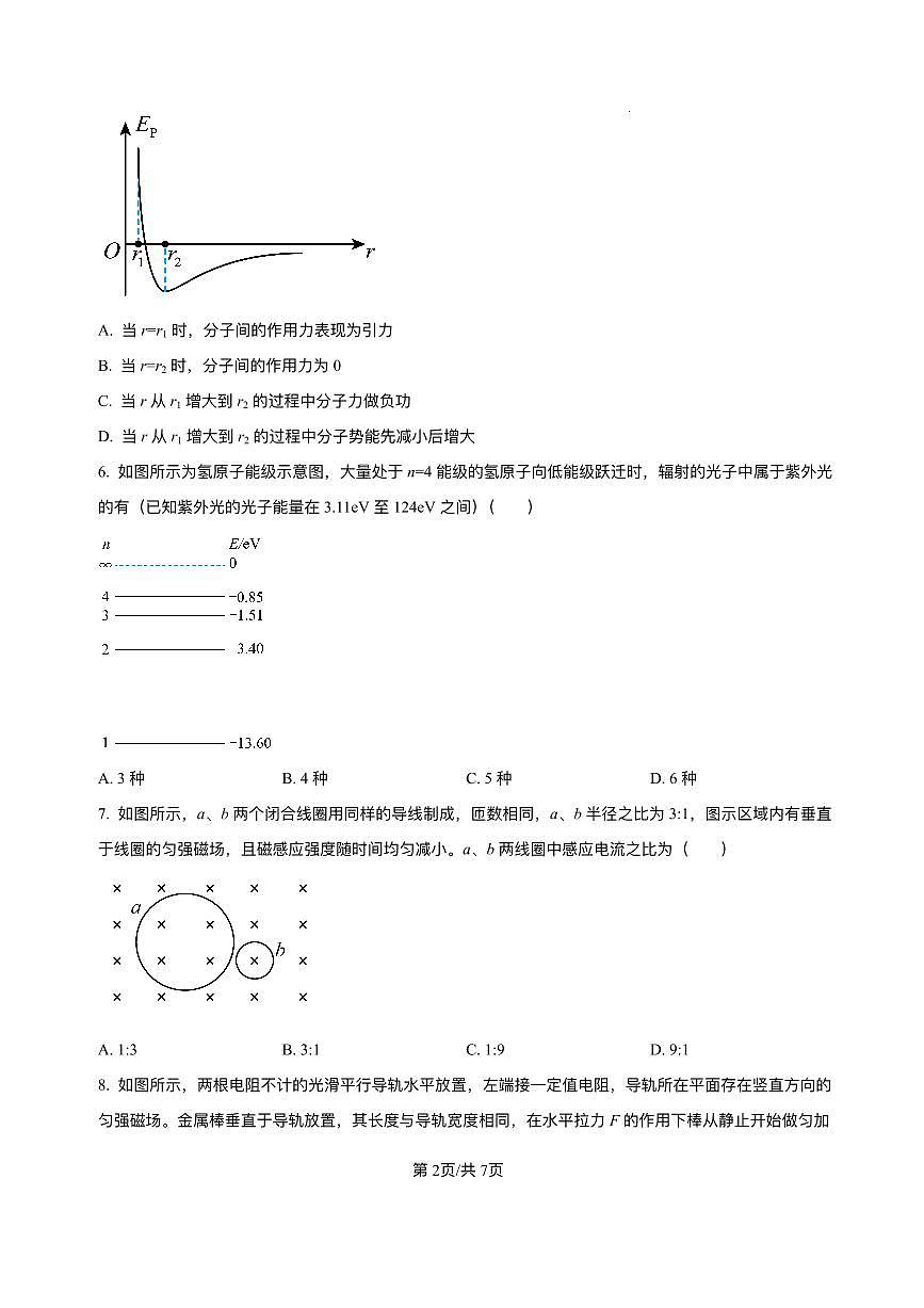 山东省威海市2025届新高二下学期7月期末考试-物理试题+答案第2页